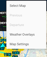 En Route overflow menu on an Android phone