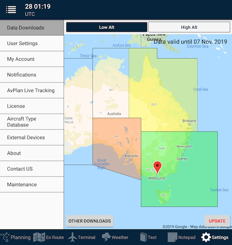 Data Downloads region map on Android