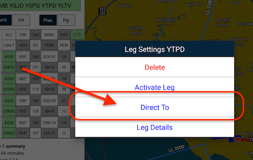 Direct To in Android Leg Settings