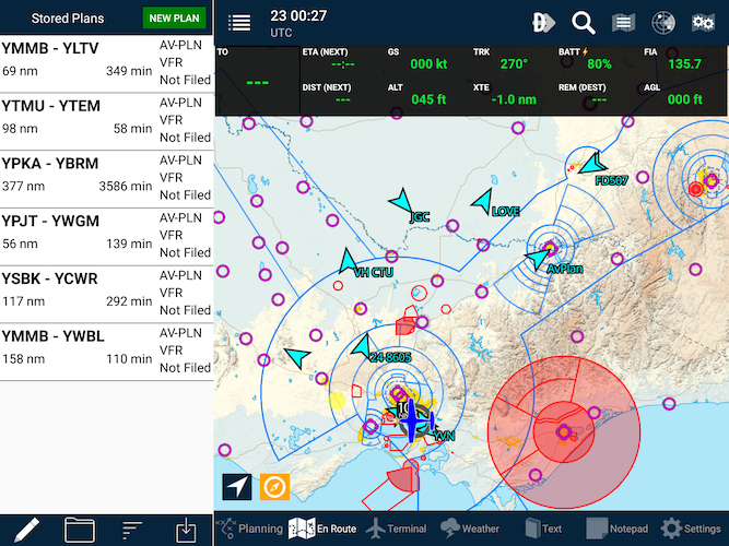 Flight plan index on Android