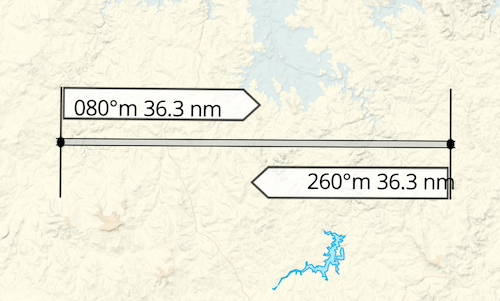 Digital ruler displayed on the Android map