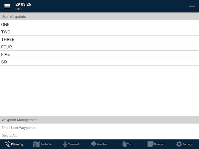 User Waypoints interface on Android