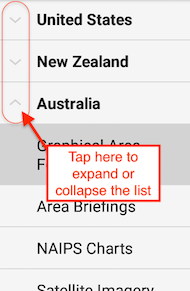 Expanded regional weather list on Android