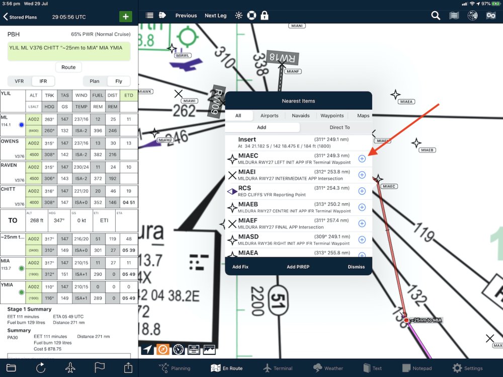 Adding An Rnav Approach To A Flight Plan interface on Apple