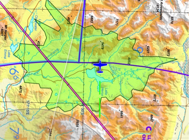 Glide envelope - low altitude, high terrain example