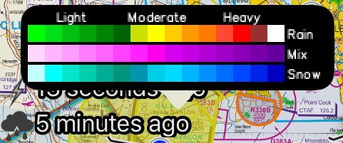 Weather radar legend on Apple