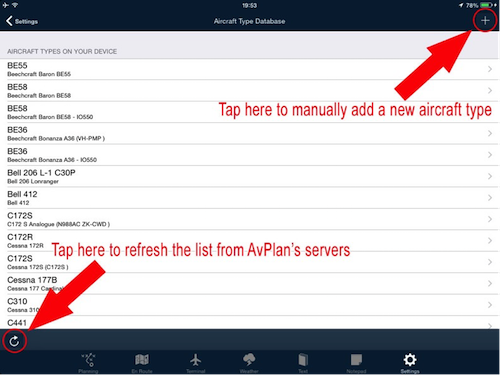 Aircraft type editor on Apple