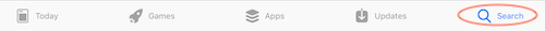 Search button in the iOS App Store