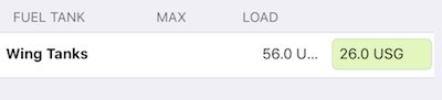 Fuel-tank entry row in Apple 9.x