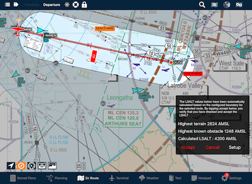 LSALT calculator VFR (10nm)