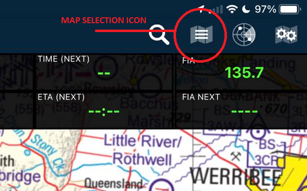 Map Selection menu on Apple
