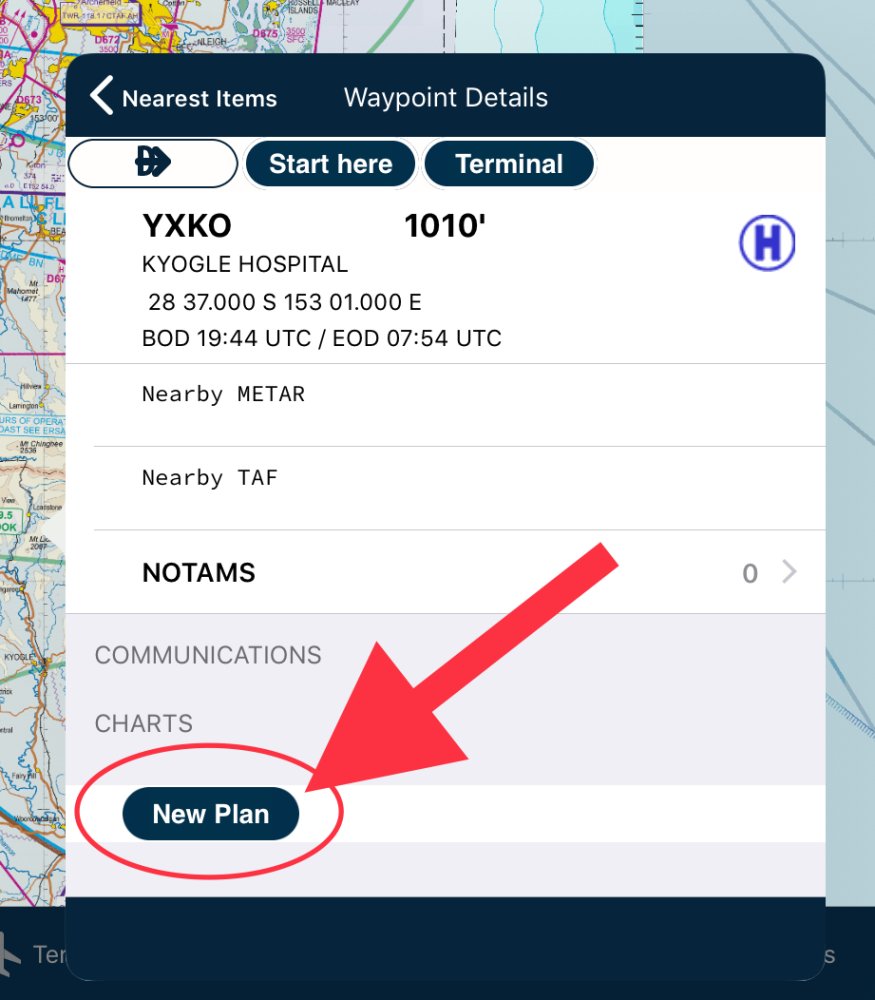 New Plan in Apple waypoint details