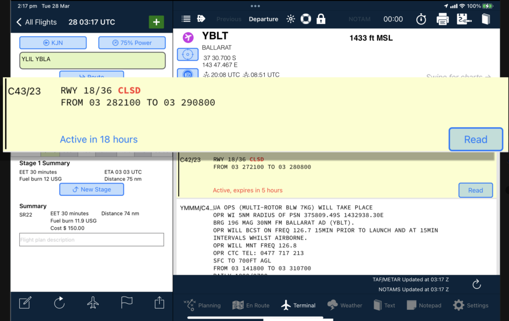 Airport NOTAM management