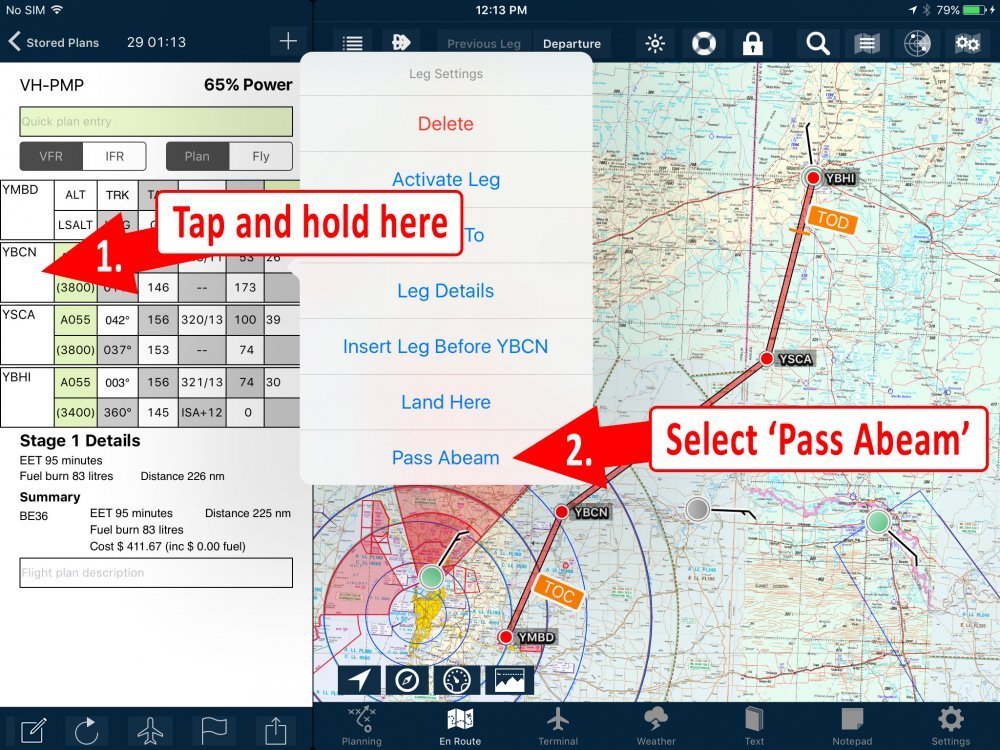 Passing Abeam A Point interface on Apple