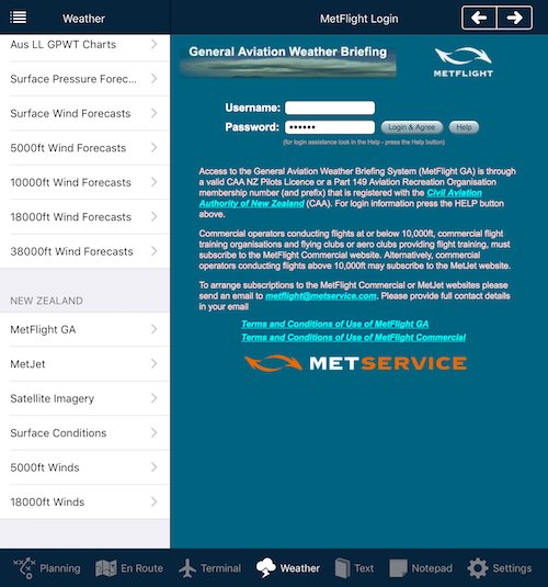 New Zealand weather briefing request on Apple