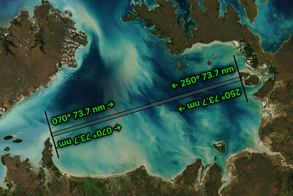 Digital ruler displayed on the Apple map