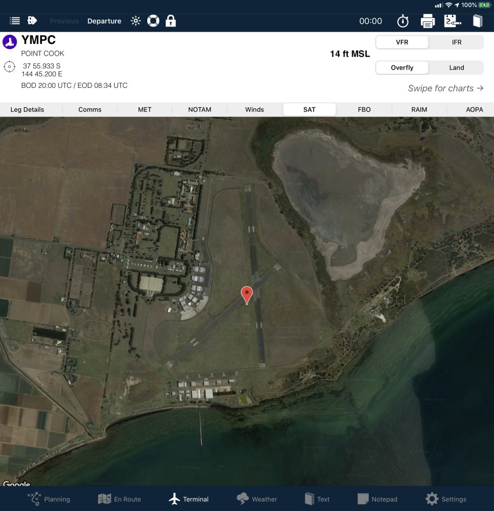 Satellite view for a terminal on Apple