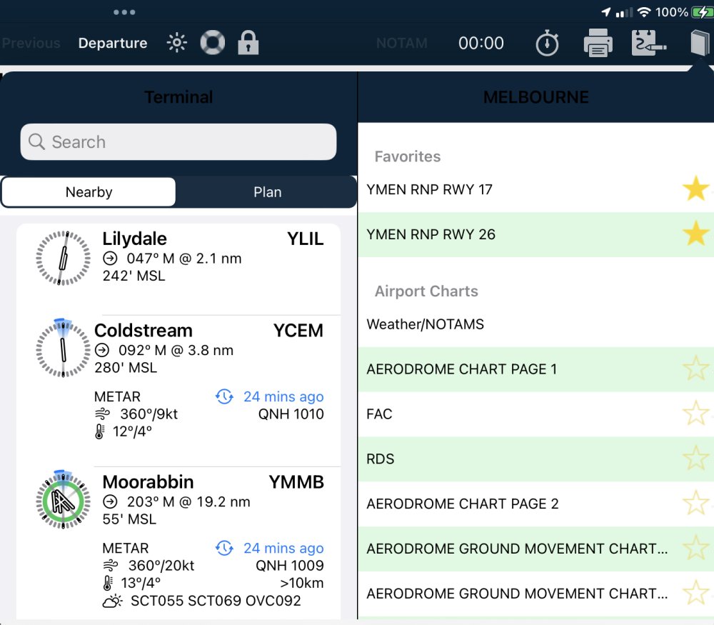 Searching For Airports interface on Apple