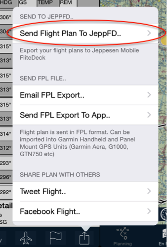 Sending To Jeppesen interface on Apple