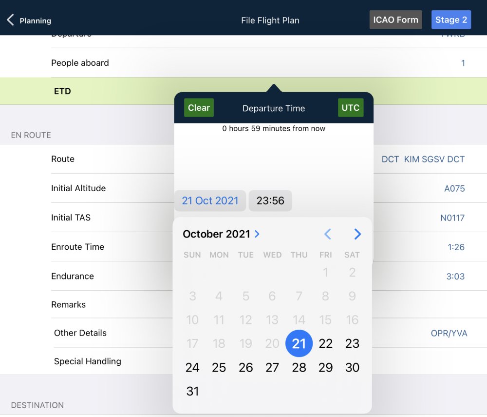 Submit Icao Flight Plan Via Naips interface on Apple