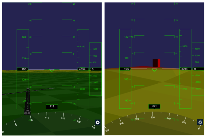 Runway and obstacle depiction in Apple 9.x Synthetic Vision
