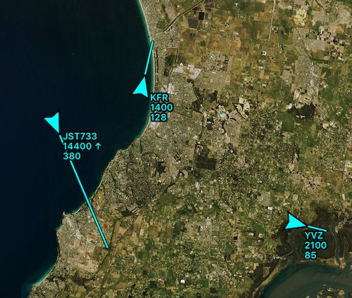 Traffic examples with differing groundspeed