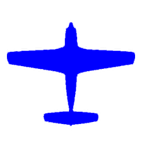 Blue aircraft symbol