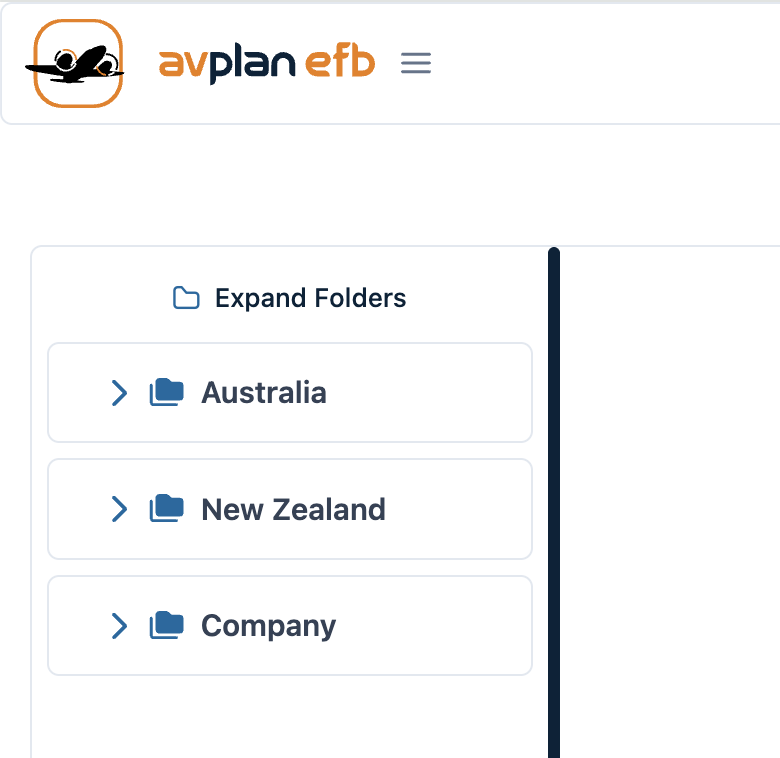Australia, New Zealand and Company folders in the AvPlan Web document library