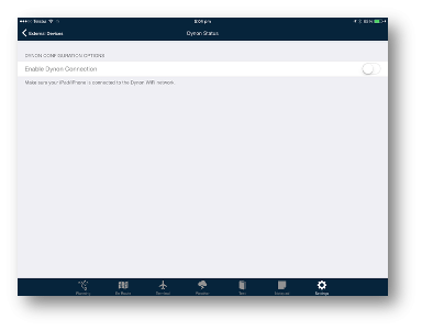 Disabled Dynon connection switch in AvPlan EFB Dynon Status settings