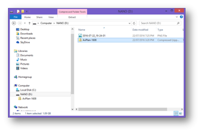 Dynon ZIP package selected in Windows File Explorer