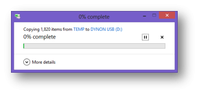 Windows file copy progress for the Dynon data package