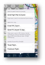 Send Flight Plan to Dynon option in the AvPlan EFB share menu