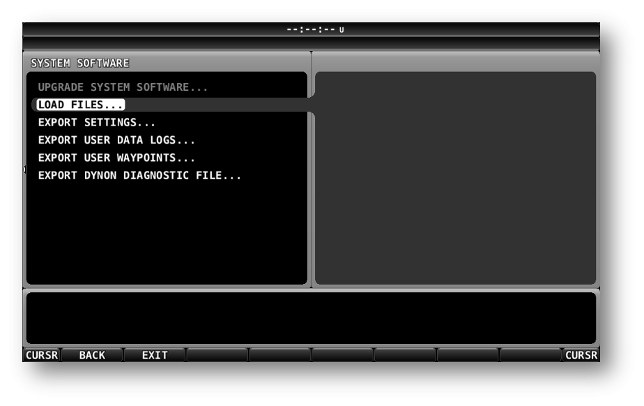 System Software option in the Dynon SkyView setup menu