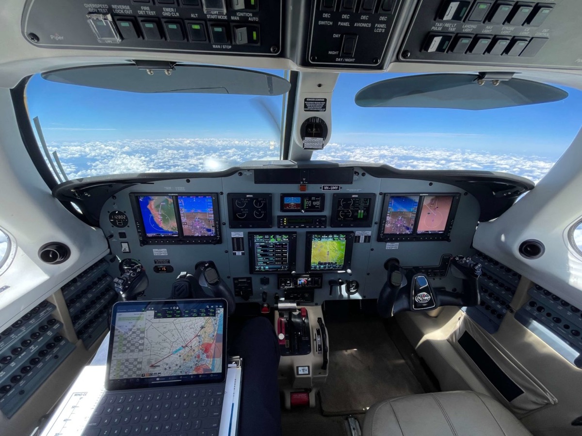 AvPlan EFB displayed on a tablet in an aircraft cockpit